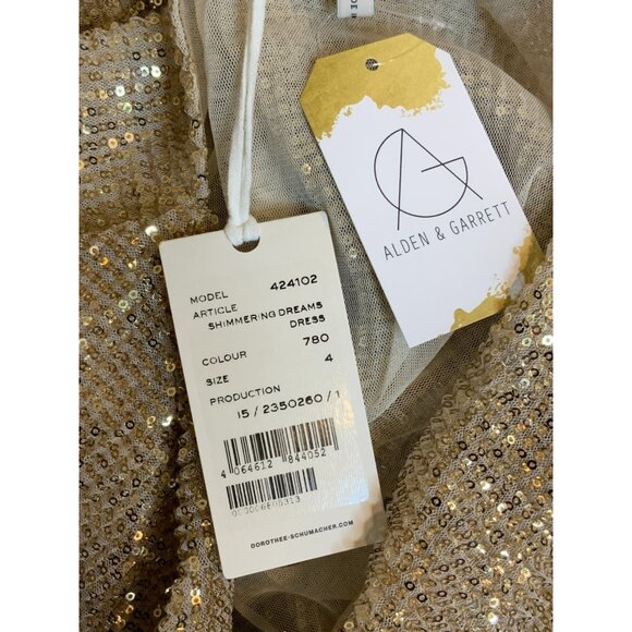Dorothee Schumacher Gold Sequin Shimmering Dreams Midi Dress, Size 4, $1250 NWT! - Picture 12 of 15